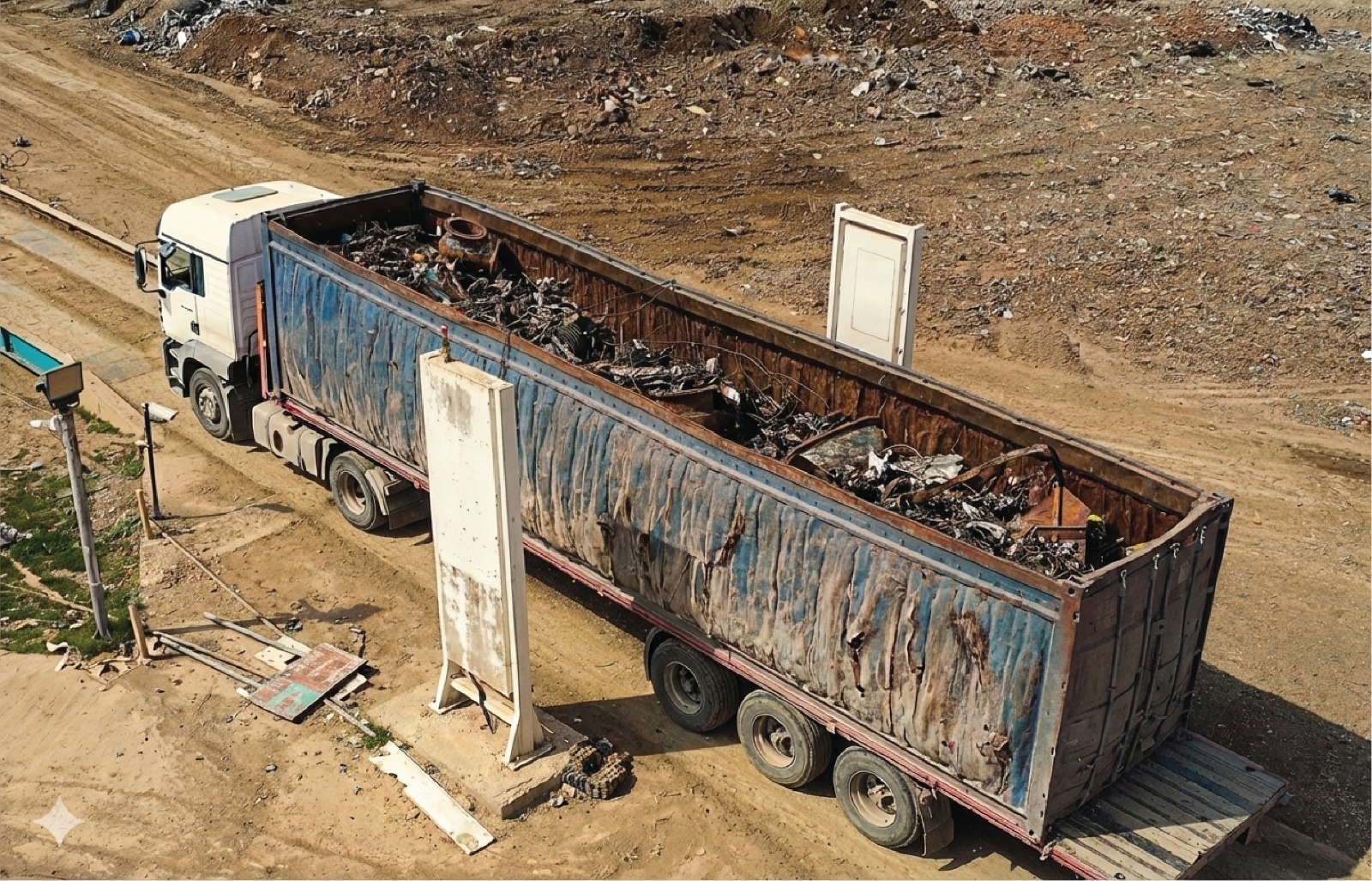 Radiation screening gate scrap passes through before entering the Sabaeek production line