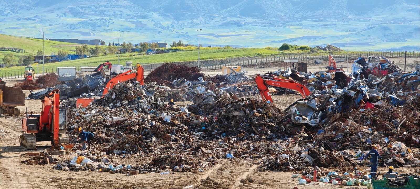 Sorted scrap metal staged at the Sabaeek scrap department
